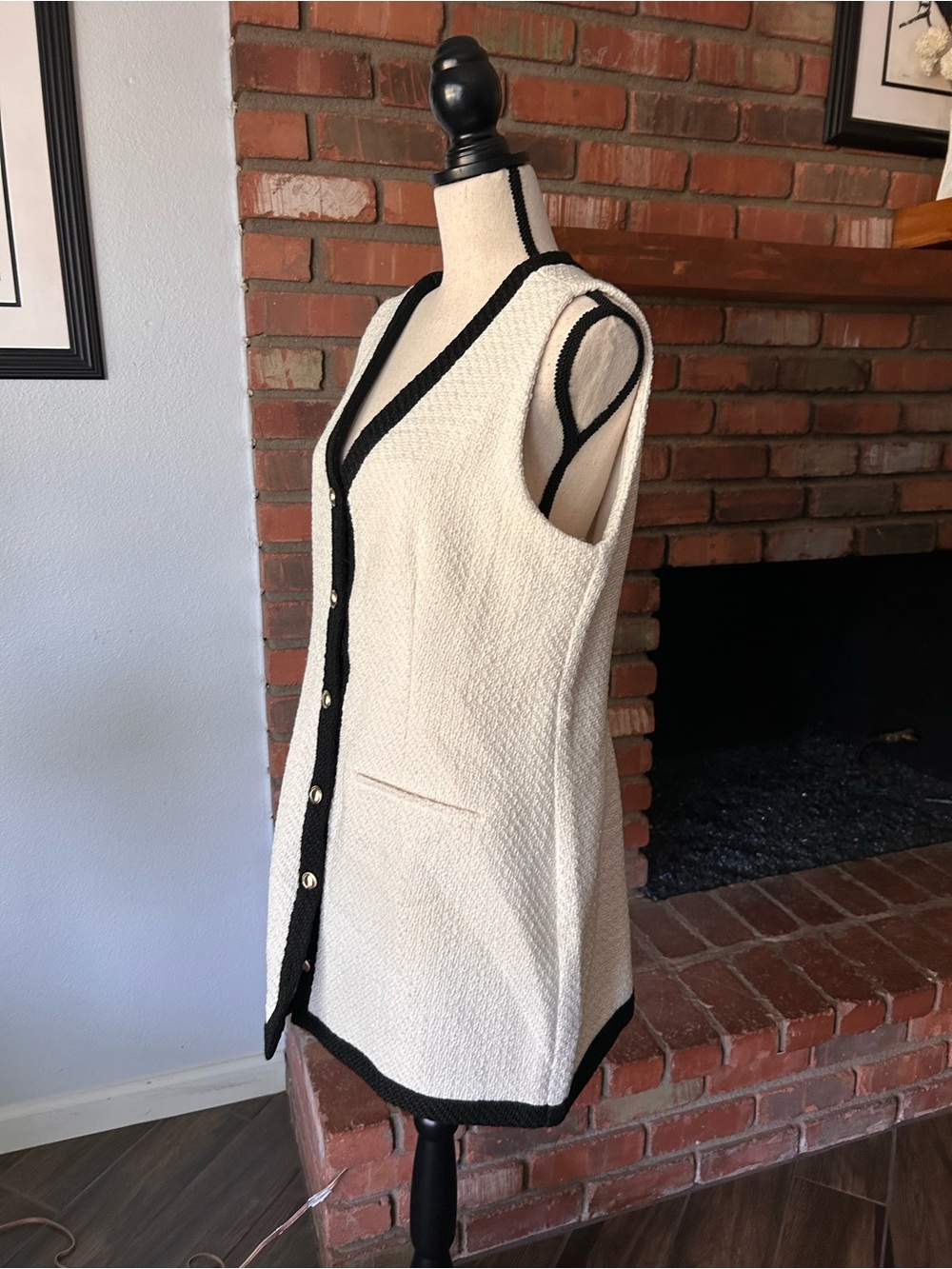 NWT Abercrombie & Fitch Mara Tweed Mini Dress in White Sz L PETITE - Picture 4 of 7